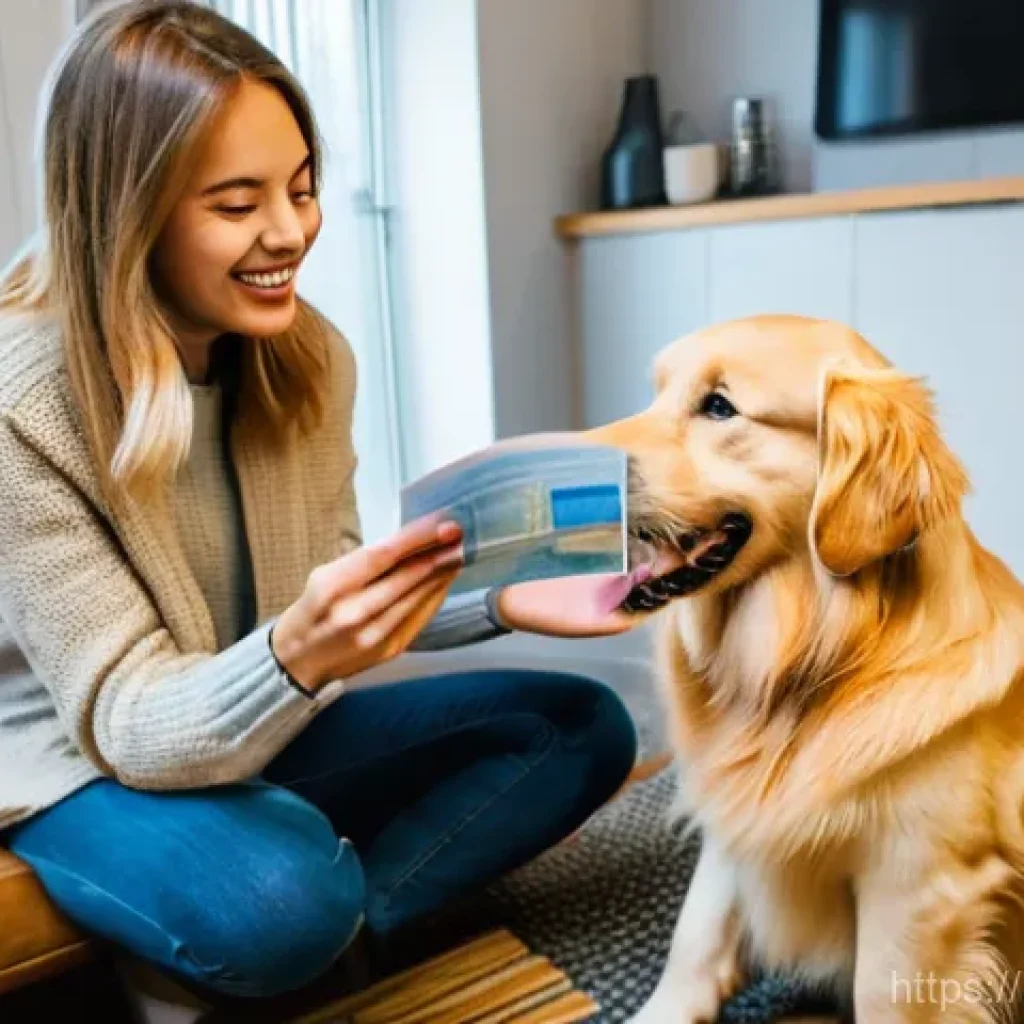 독일에서 강아지와 함께 여행하기 - **A joyful Golden Retriever and its smiling owner preparing for a trip to Germany.** The scene is se...