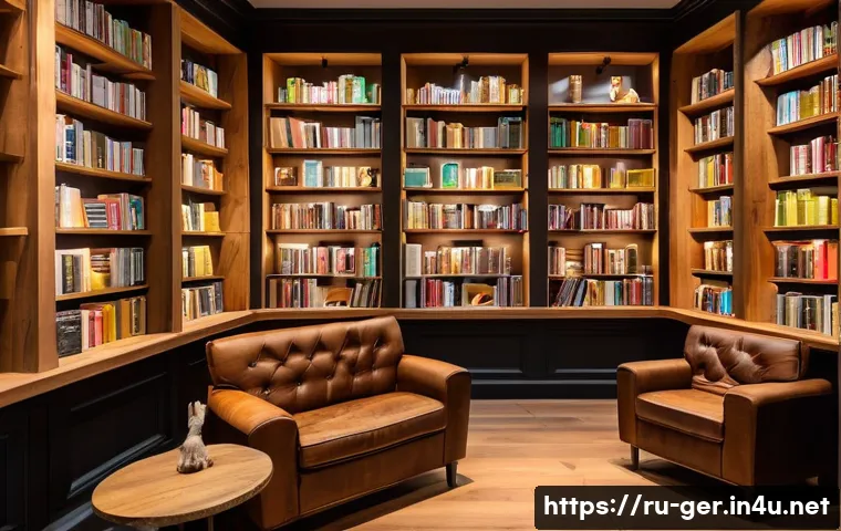 독일의 서점 문화 - A cozy German bookstore interior featuring warm wooden shelves filled with books, soft ambient light...