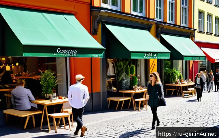독일에서 쇼핑하기 좋은 곳 - A vibrant German fashion district street scene in Berlin Mitte during a sunny morning, featuring a m...